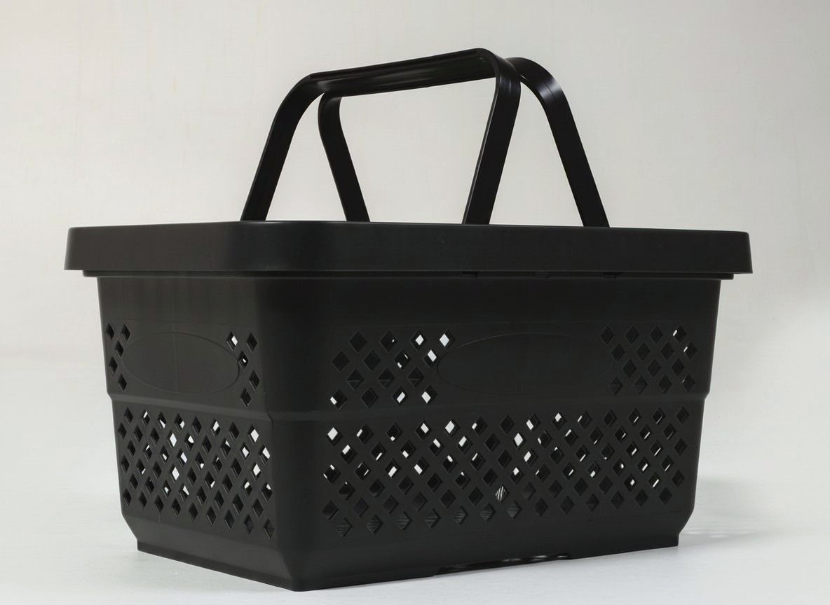 28 Liter Kunststoff-Einkaufskorb – Schwarz