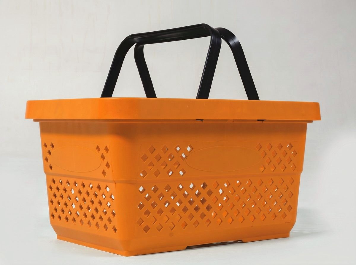28 Liter Kunststoff-Einkaufskorb – Orange
