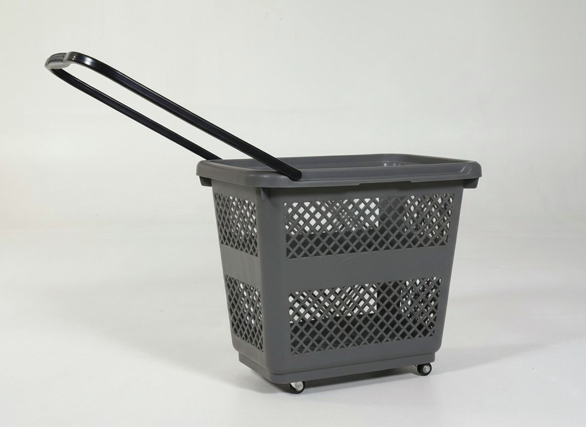 54 Litre Tekerlekli Plastik El Sepeti – Antrasit